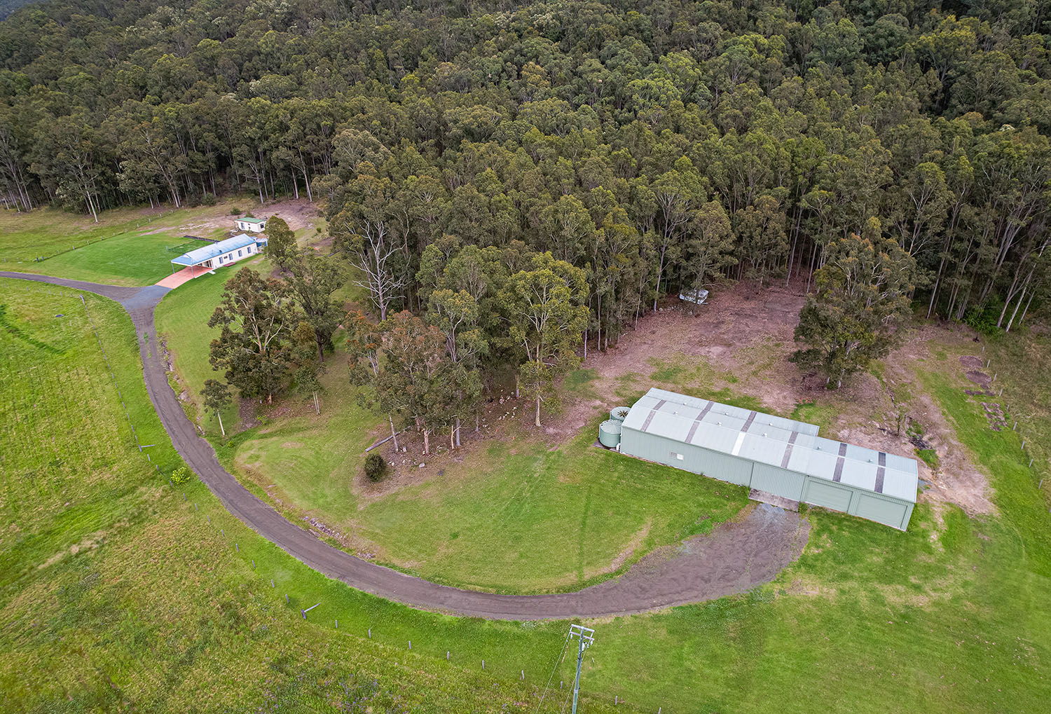 Shed House Cottage Aerial