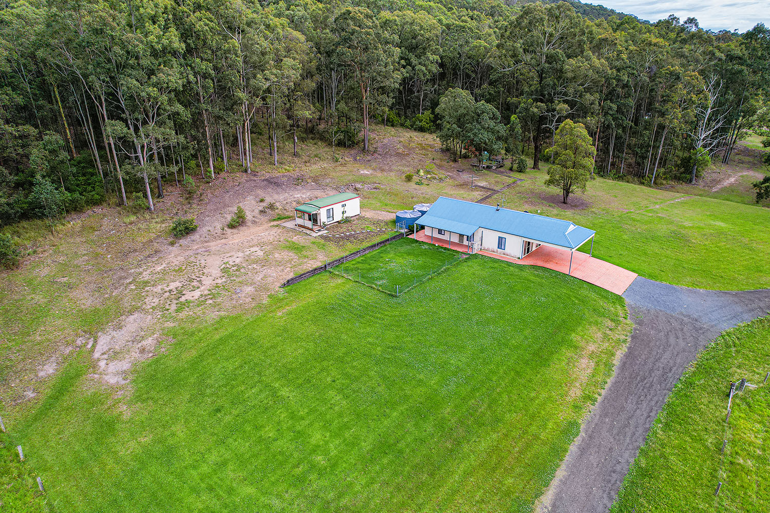 Aerial House Yard Cottage & Rear Bush