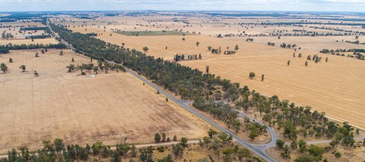 An aerial image of land that can be restored and revegetated under a NSW Biodiversity Conservation Trust tender to restore Murray woodlands