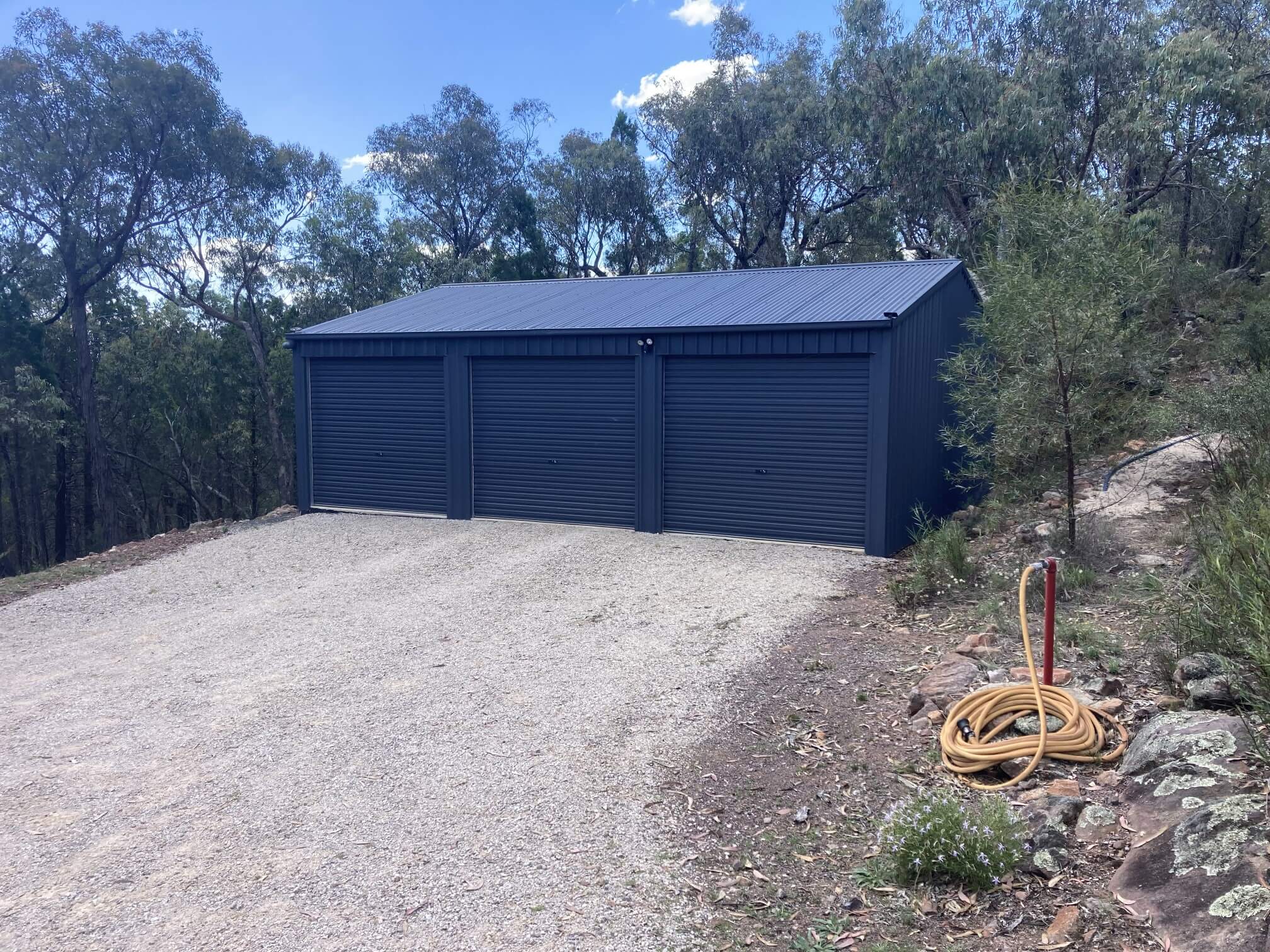 Three bay shed garage