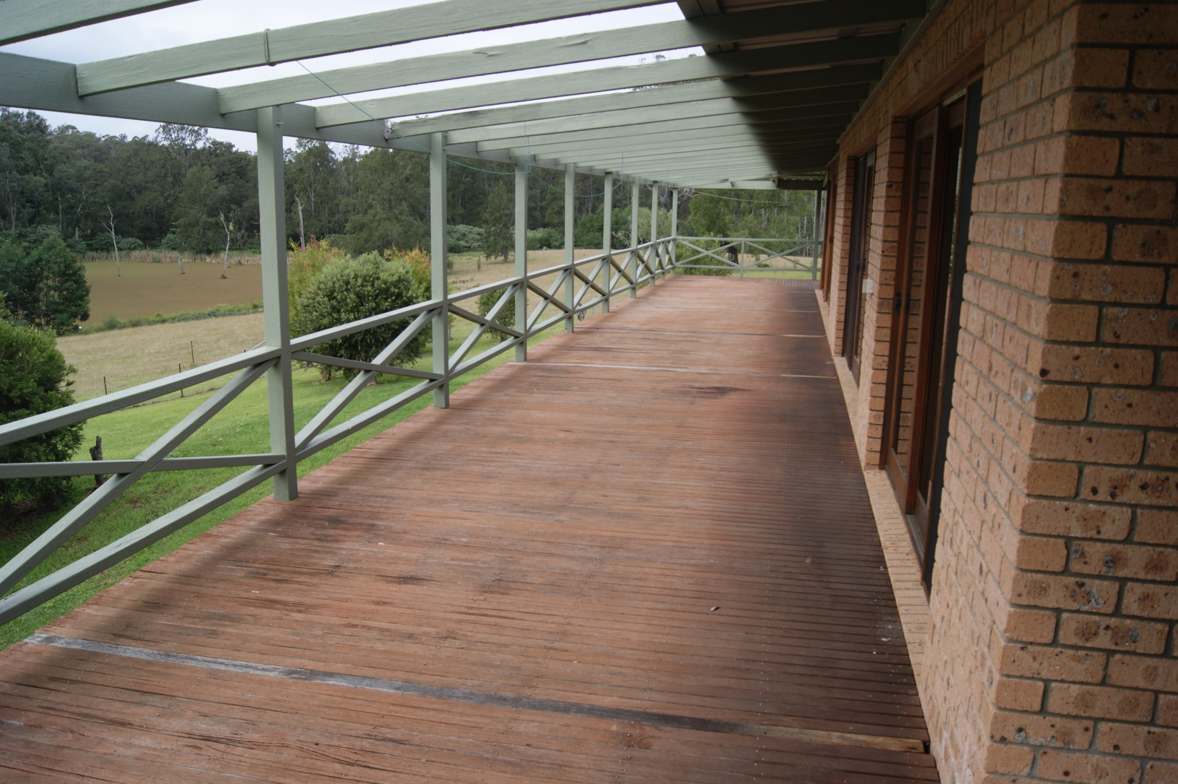 A view of the verandah at rear of the house
