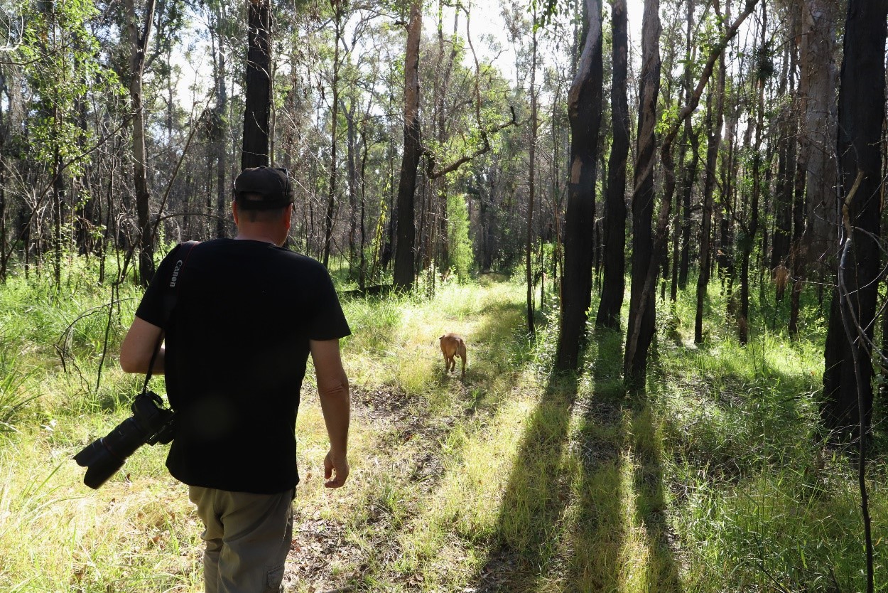 BCT landholder Jimmy Malecki with his dog, Junior