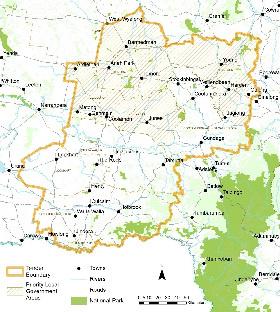 Map eligible area - South West Slopes BCT tender
