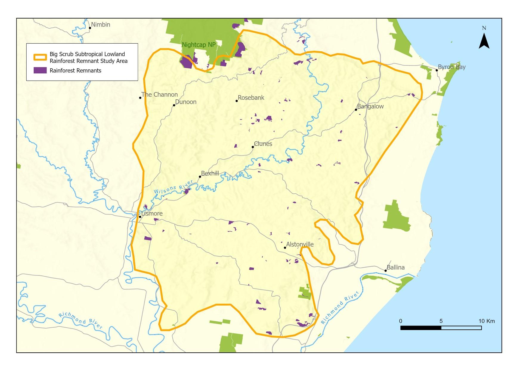 A map of the tender area for the Big Scrub partnership tender