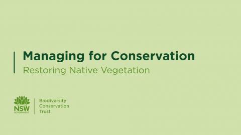 Restoring Native Vegetation