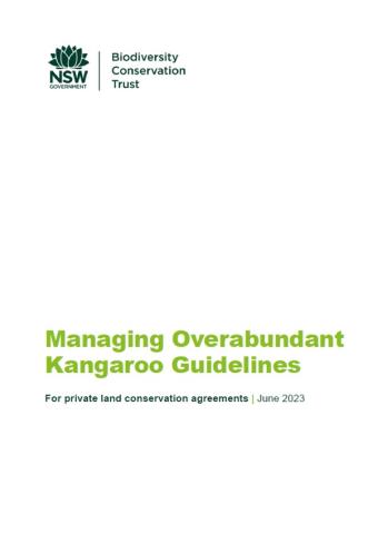 Cover page of the NSW NSW Biodiversity Conservation Trust guidelines for managing overabundant kangaroos