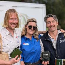 BCT education teams stands together with wildlife monitoring equipment